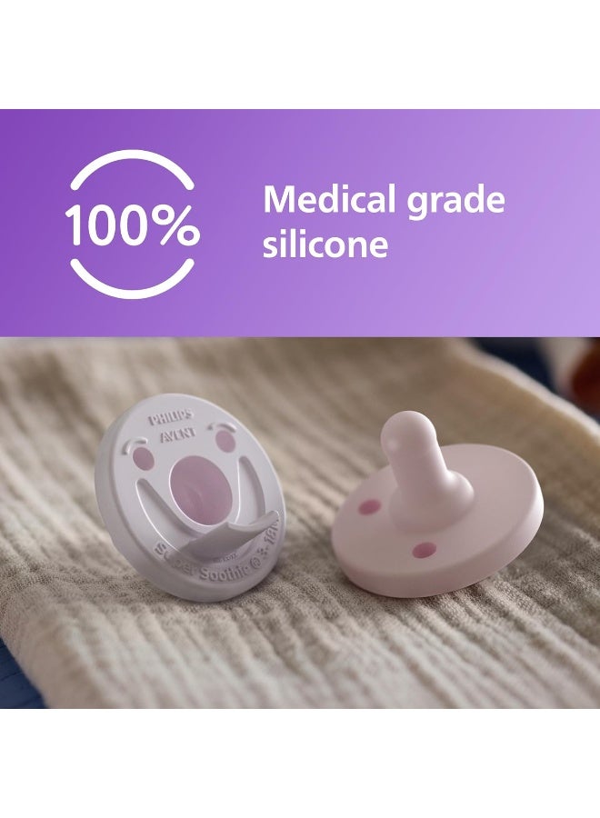 Avent Philips Avent Soothie Orthodontic Baby Pacifiers, 100% Silicone Pacifiers, BPA-Free, for Babies 3-18 Months, 2 pieces - Image 4