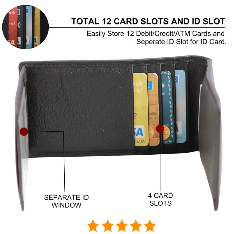Husk N Hoof RFID Protected Leather Credit Card Holder Wallet for Man Women | Card Holder for Men Woman | Napa Black - Image 3