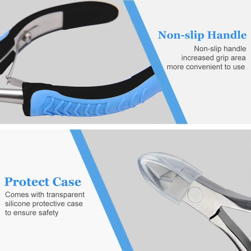 IVON Cuticle Trimmer, Professional Non-Slip Cuticle Cutter Stainless Steel Nipper Blue - Image 5