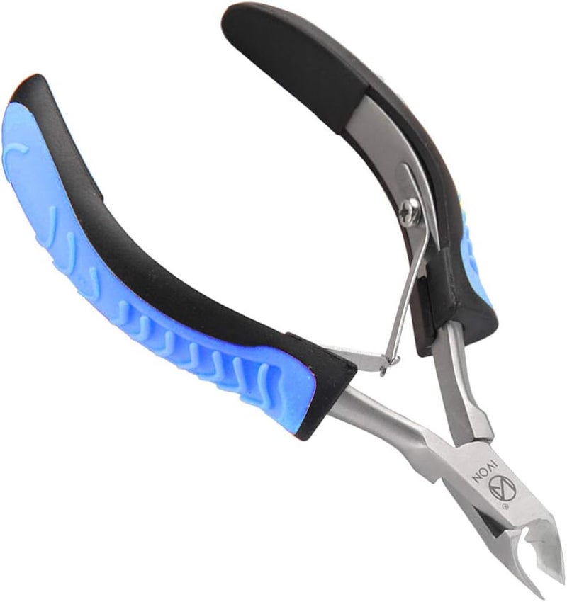 IVON Cuticle Trimmer, Professional Non-Slip Cuticle Cutter Stainless Steel Nipper Blue - Image 1