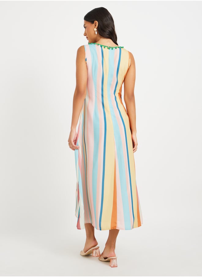 Take Two Striped Sleeveless Midi Dress  - Image 5