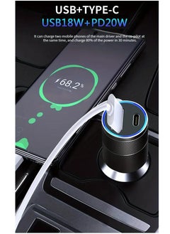 PAMEER Two Ports Car Charger 3.1A USB+PD/USB-C Metal Car Charger Suitable For Various Mobile Phone Ports Supports Car Power Adapter Fast Charging  Plug for Steam Deck For iPhone, iPad, Samsung, Android  - Image 4