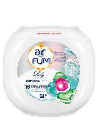 ArFum PODS, 5-in-1 Laundry Detergent Capsules with Scent Booster, Detergent Concentrate, Softener, Color Protect, Powerful Stain Remover in 1 capsule, 16 Weeks Long-Lasting Fragrance, 42 Pods, Lily - pzsku/ZCA71644B35312F628E13Z/45/_/1732784128/7e3a0f4e-c14d-43d9-8c76-e4cf9a3c5fd6