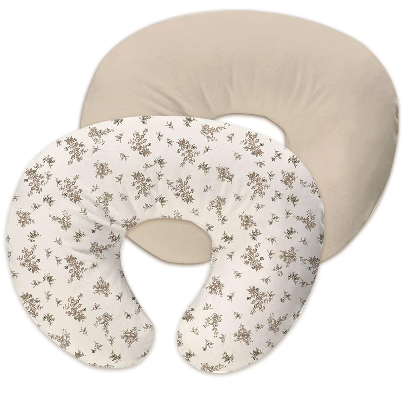 lethooly Nursing Pillow Cover,2-Pack Removable Cover for Breastfeeding Pillows,Ultra-Soft Baby Nursing Pillow, Fits Newborn Feeding Pillow 22.5in*18in Polyester（Rosebuds and Vines）…