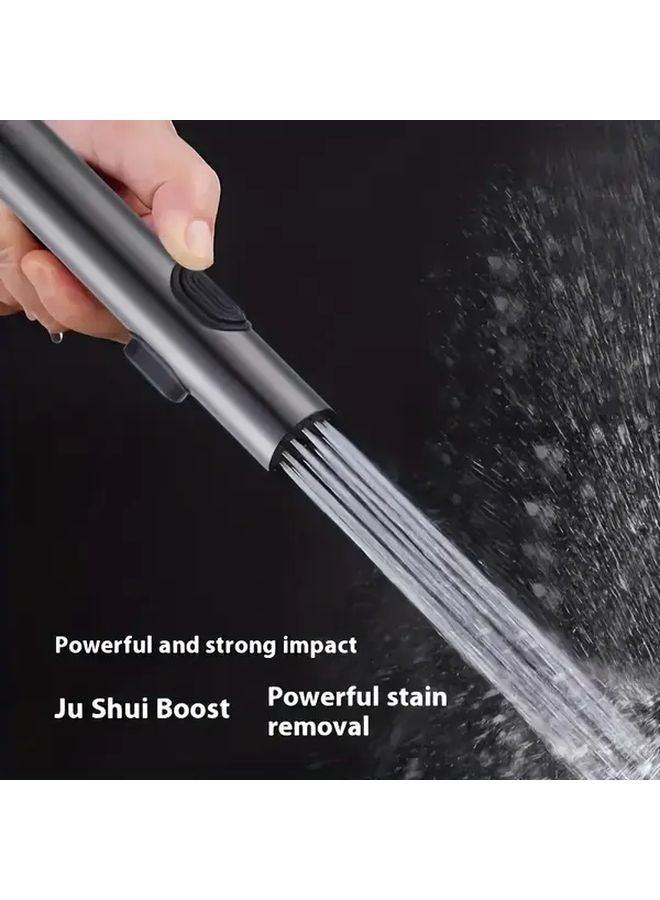 Gray 4pcs Stainless Steel Balcony Spray Gun Washing Machine Faucet Extender Kit Expandable Hose - Image 3