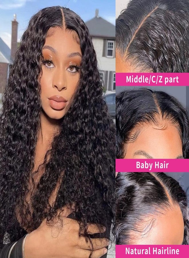 SODLIS Deep Wave Lace Closure Wig Human Hair Pre Plucked 4x4 Deep Curly Lace Front Wigs Brazilian Virgin Wigs for Black Women Natural Hairline (Natural Color, 14 Inch) - Image 3