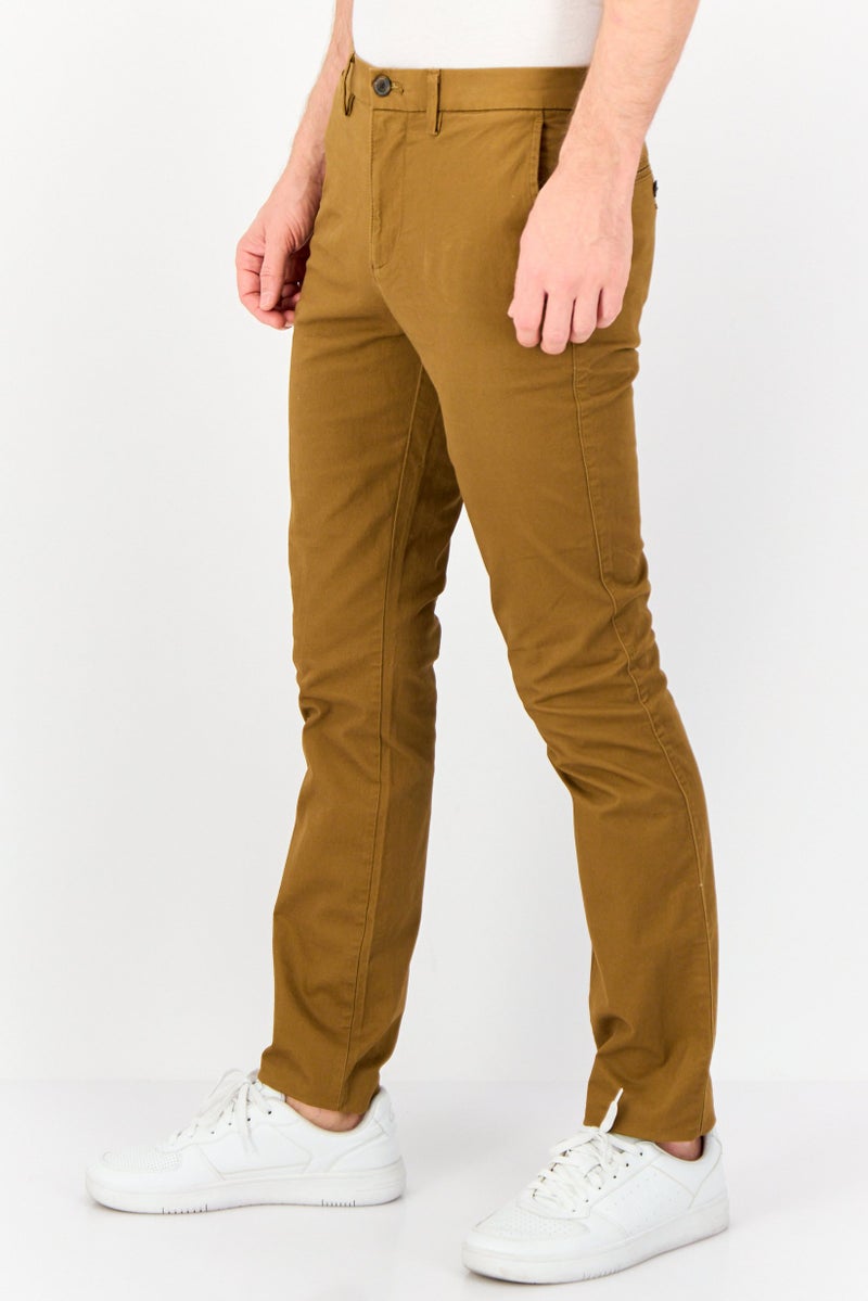 GAP Men Regular Fit Plain Skinny Pants, Brown  - Image 2