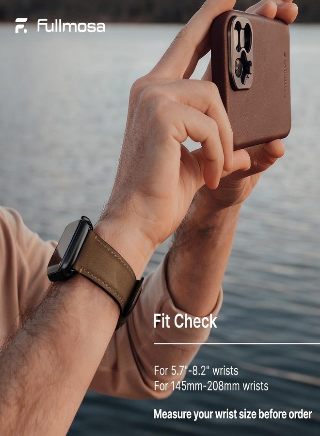 Fullmosa Premium Leather Bands Compatible with Apple Watch Strap 49mm 46mm 45mm 44mm 42mm(Series 3 2 1),Yola Bracelet for iWatch Ultra3/2/1 SE2 SE Series 11 10 9 8 7 6 5 4 3 2 1, Dark Brown - Image 5