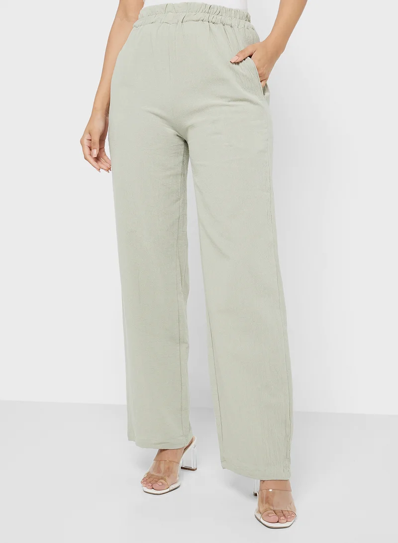 Ginger Cotton Oversize Shirt & Wide Leg Pant Set