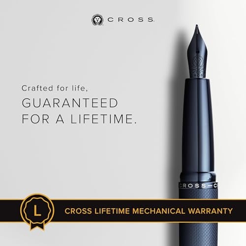 Cross ATX Executive Sandblasted Dark Blue PVD Fountain Pen – Fine Nib, Smooth Writing, Premium Gift Box Included - Image 3
