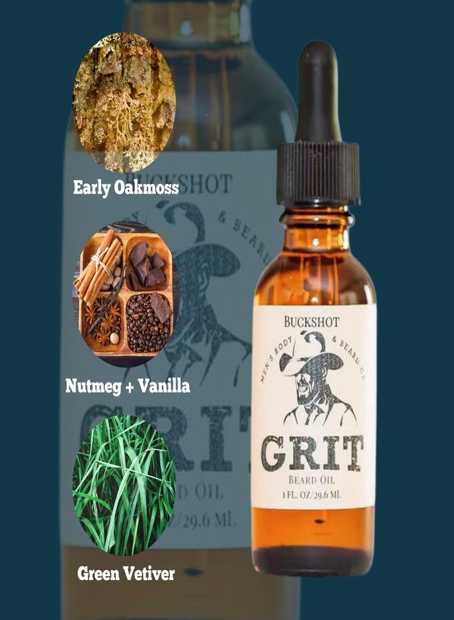 GRIT Buckshot Premium Beard Oil (1 Fl oz) | Coconut Oil, Vitamin E | Beard Oil for Grooming | Hydrating Conditioning Oils | Softens Brittle & Dry Facial Hair | - Image 2