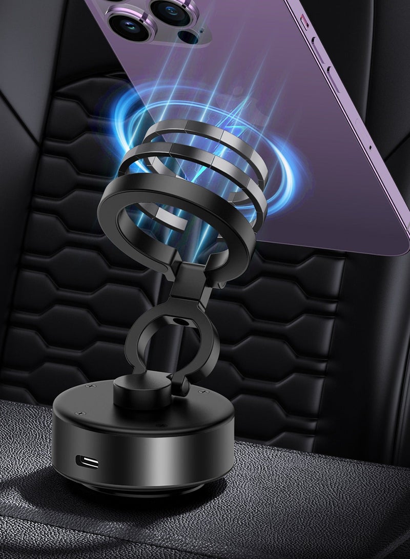 infino Magnetic Car Phone Mount – Vacuum Suction Foldable Dashboard Holder, Universal 4.7-7 Inch Smartphones, 360 Adjustable, Strong Magnetic Grip, Durable Aluminum Alloy - Image 1
