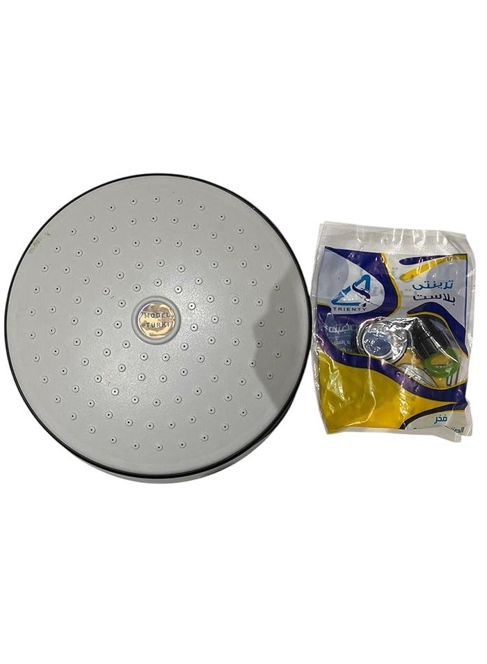 رأس دش دائرية ثابتة من البلاستيك توزع المياه كقطرات المطر، رأس دش قابلة للتعديل مع كرة تثبيت دوارة رفيعة جدا وقوية، رأس دش عالية الضغط للحمام - Image 2