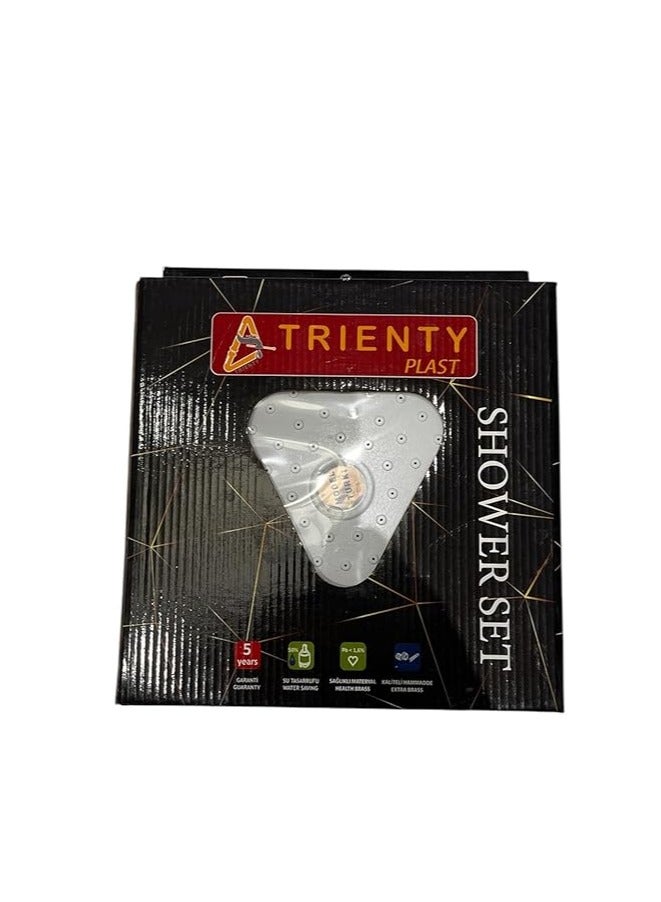 رأس دش دائرية ثابتة من البلاستيك توزع المياه كقطرات المطر، رأس دش قابلة للتعديل مع كرة تثبيت دوارة رفيعة جدا وقوية، رأس دش عالية الضغط للحمام - Image 4