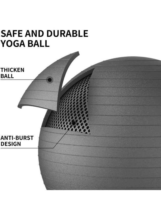 PROIRON Exercise Ball Anti-Burst Yoga Ball Chair with Quick Pump Slip Resistant Gym Ball Supports 500KG Balance Ball for Pilates Yoga Birthing Pregnancy Stability Gym Workout Training - Image 3