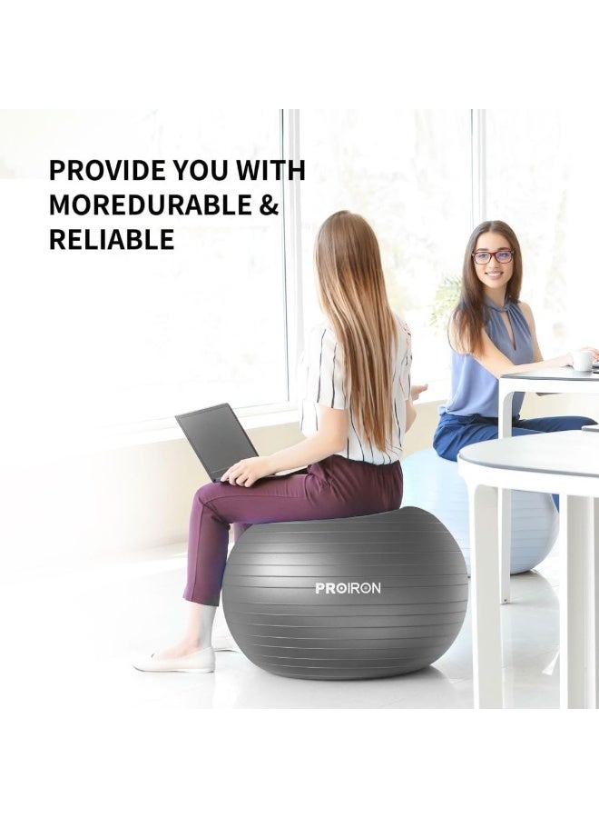 PROIRON Exercise Ball Anti-Burst Yoga Ball Chair with Quick Pump Slip Resistant Gym Ball Supports 500KG Balance Ball for Pilates Yoga Birthing Pregnancy Stability Gym Workout Training - Image 5