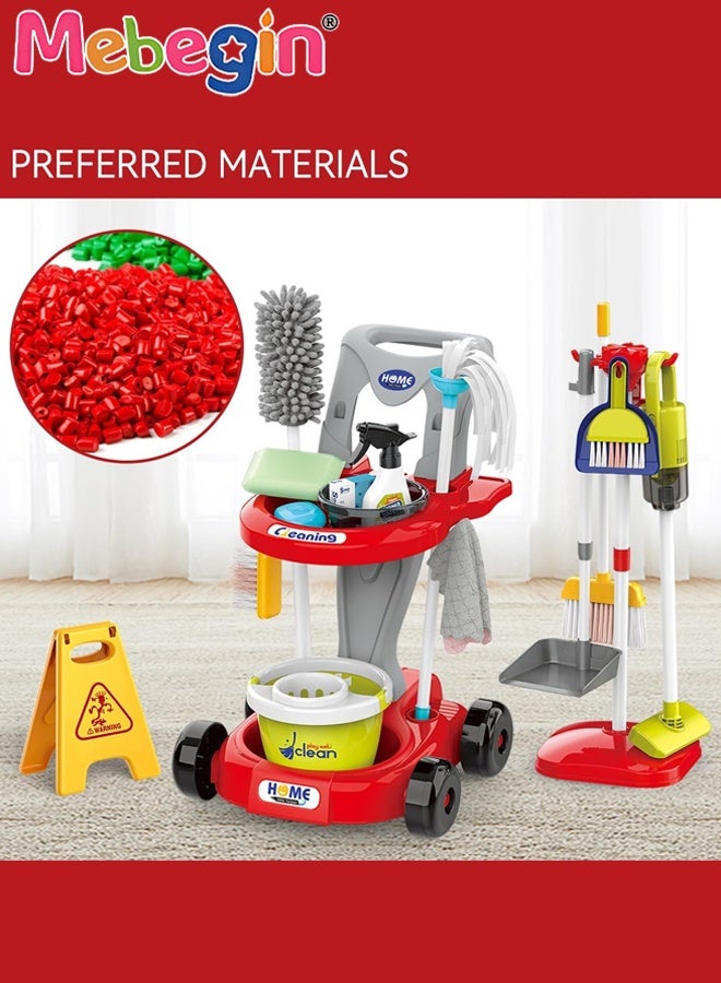 MEBEGIN 29PCS Cleaning Tools Set, Toddler Cleaning Toy Set, Detachable Housekeeping Cart with Broom, Dust Pan and Spray Bottle, Vacuum Cleaner and Other Rich Accessaries, Creative Play House Toy, Ideal Gift for Kids Aged 3+ - Image 5