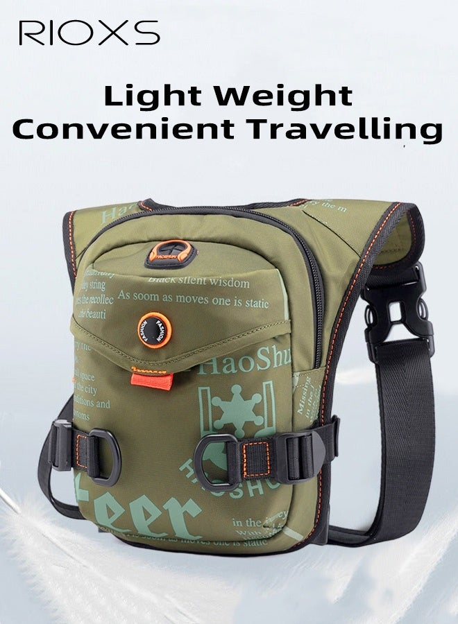 RIOXS Leg Drop Motorcycle Bag for Men Women Nylone Belt Waist Bag for Riding Lightweight Waterproof Travel Shoulder Crossbody Bags with Adjustable Straps - Image 3