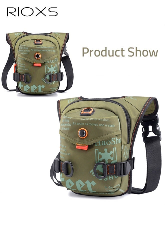 RIOXS Leg Drop Motorcycle Bag for Men Women Nylone Belt Waist Bag for Riding Lightweight Waterproof Travel Shoulder Crossbody Bags with Adjustable Straps - Image 5