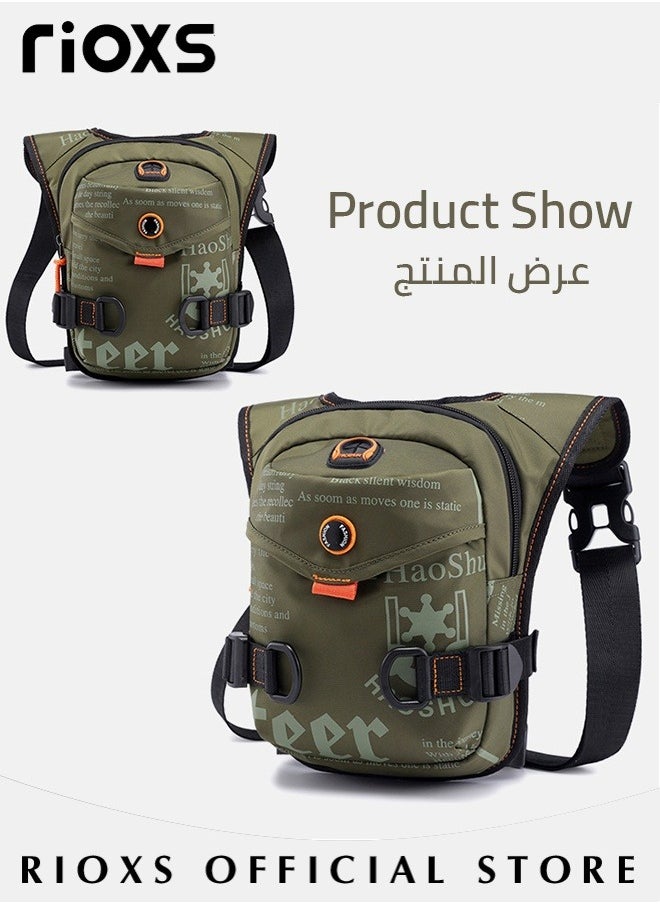 RIOXS Leg Drop Motorcycle Bag for Men Women Nylone Belt Waist Bag for Riding Lightweight Waterproof Travel Shoulder Crossbody Bags with Adjustable Straps  - Image 4