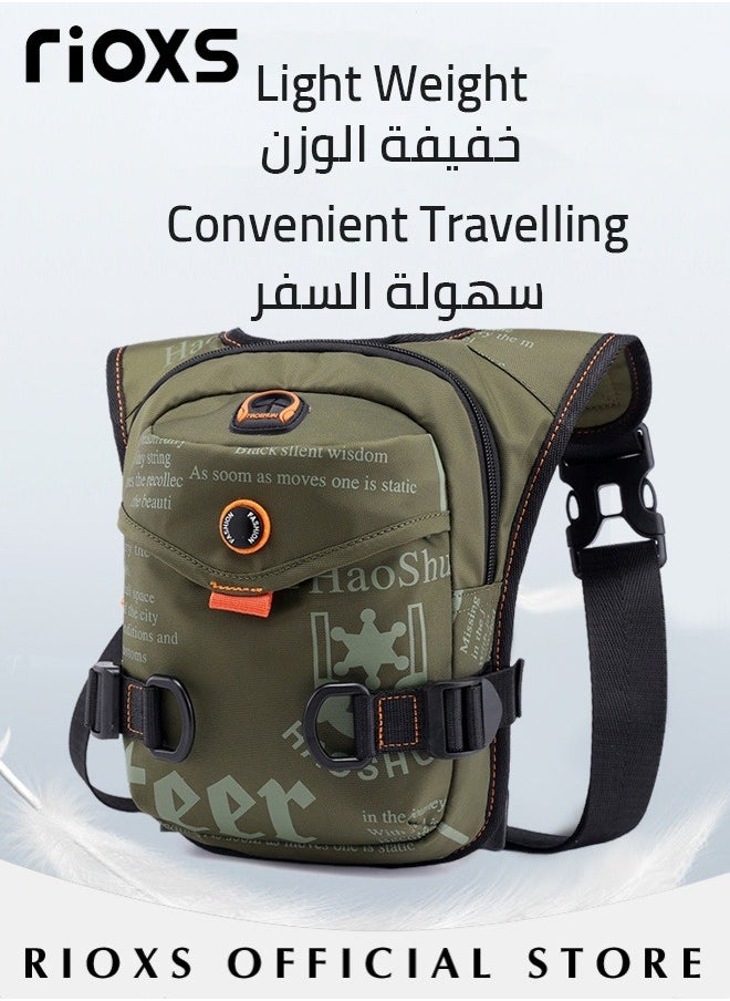 RIOXS Leg Drop Motorcycle Bag for Men Women Nylone Belt Waist Bag for Riding Lightweight Waterproof Travel Shoulder Crossbody Bags with Adjustable Straps  - Image 5