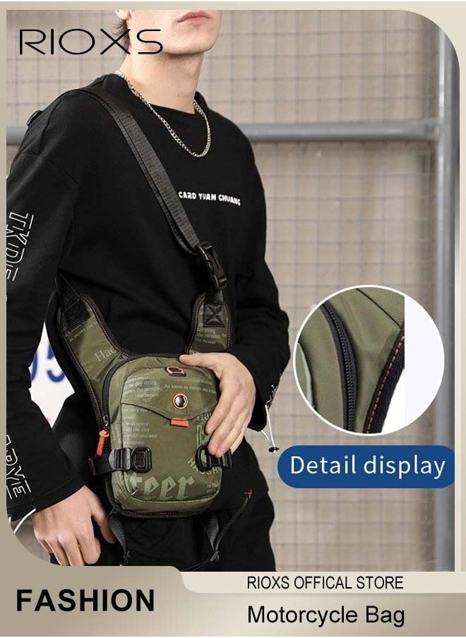 RIOXS Leg Drop Motorcycle Bag for Men Women Nylone Belt Waist Bag for Riding Lightweight Waterproof Travel Shoulder Crossbody Bags with Adjustable Straps  - Image 1