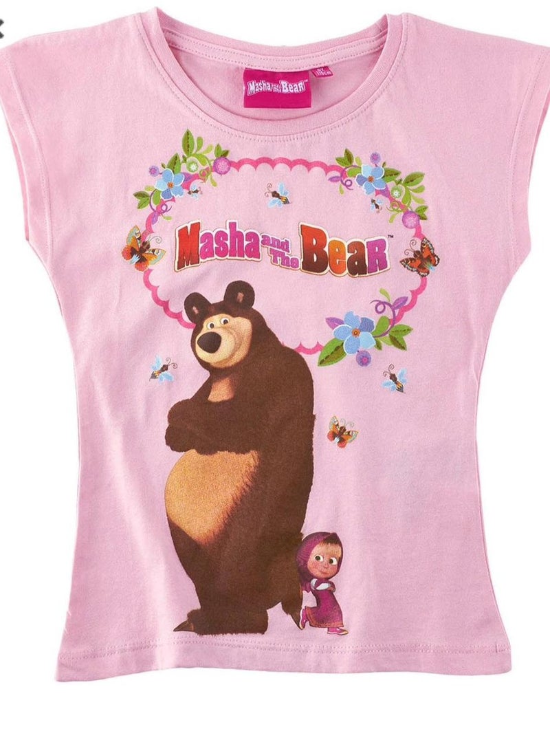 KIDS TV Masha And The Bear Girls Short Sleeve T-Shirt  - Image 1