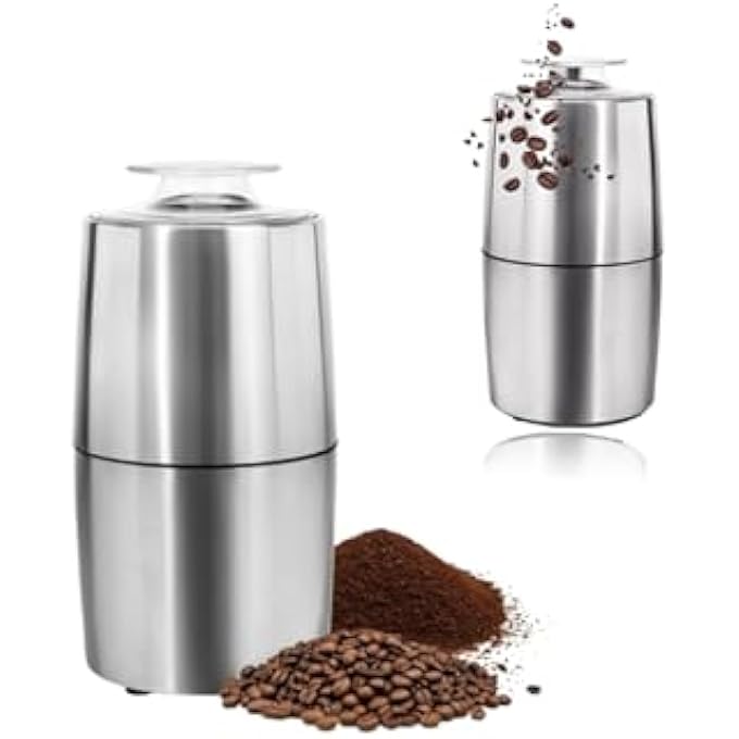 Honwor Electric Coffee  Spice Grinder Stainless Steel Bean Mill For Espresso Latte Mochas  OneTouch Operation Compact Design - Image 2