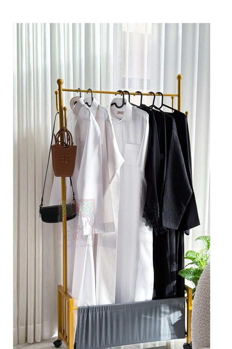 الوان التحف والبراويز علاقة ملابس مع سلة تخزين ارتفاع 175 سم عرض 80 سم - Image 1