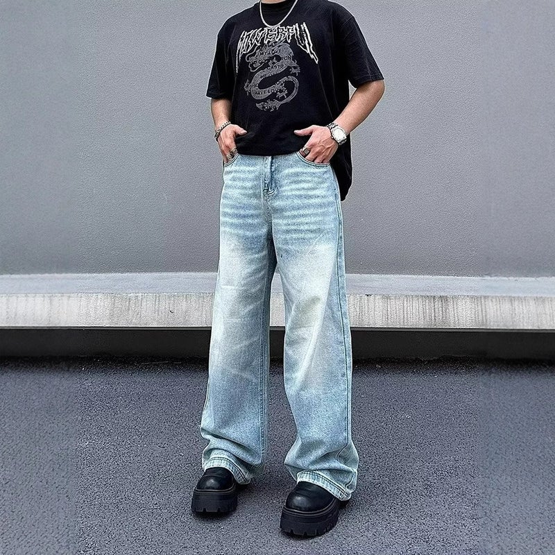 Unisex Classic Denim Jeans Loose Fit Daily Outdoor Wear - Image 2