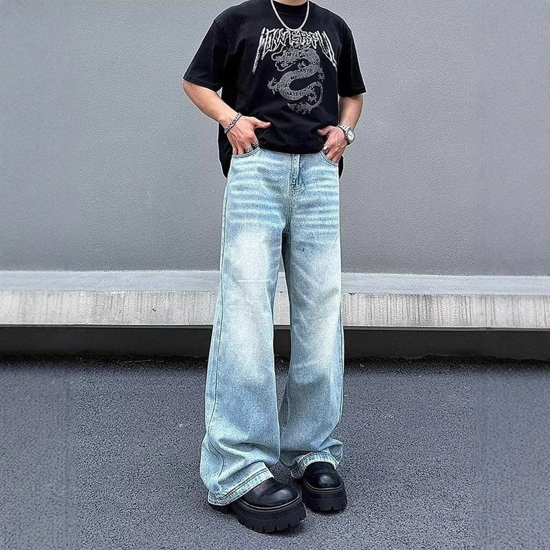 Unisex Classic Denim Jeans Loose Fit Daily Outdoor Wear - Image 3