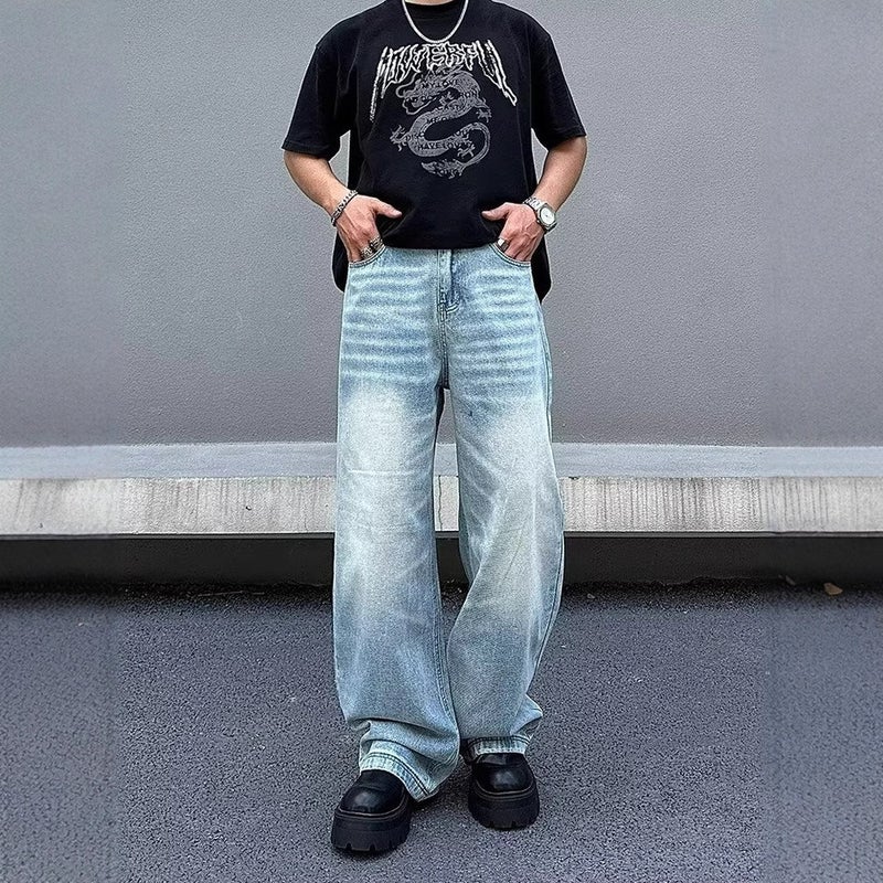 Unisex Classic Denim Jeans Loose Fit Daily Outdoor Wear - Image 4