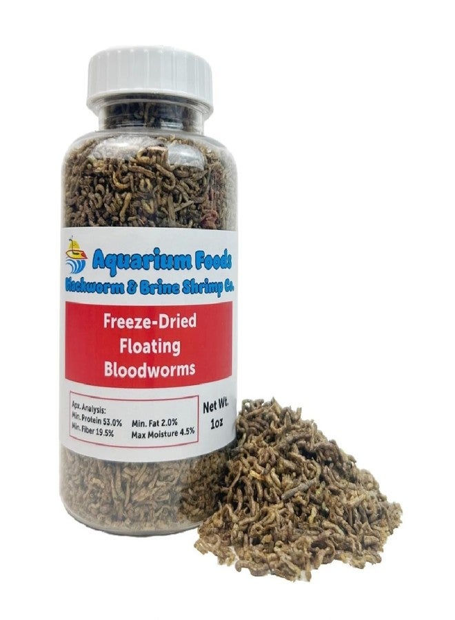Aquatic Foods Inc. ديدان الدم المجففة بالتجميد من شركة أكواتيك فودز، مناسبة لصغار أسماك الزينة الاستوائية، وأسماك الجوبي، والتترا، والبيتا، والأسماك الصغيرة... عبوة 1 أونصة - Image 1