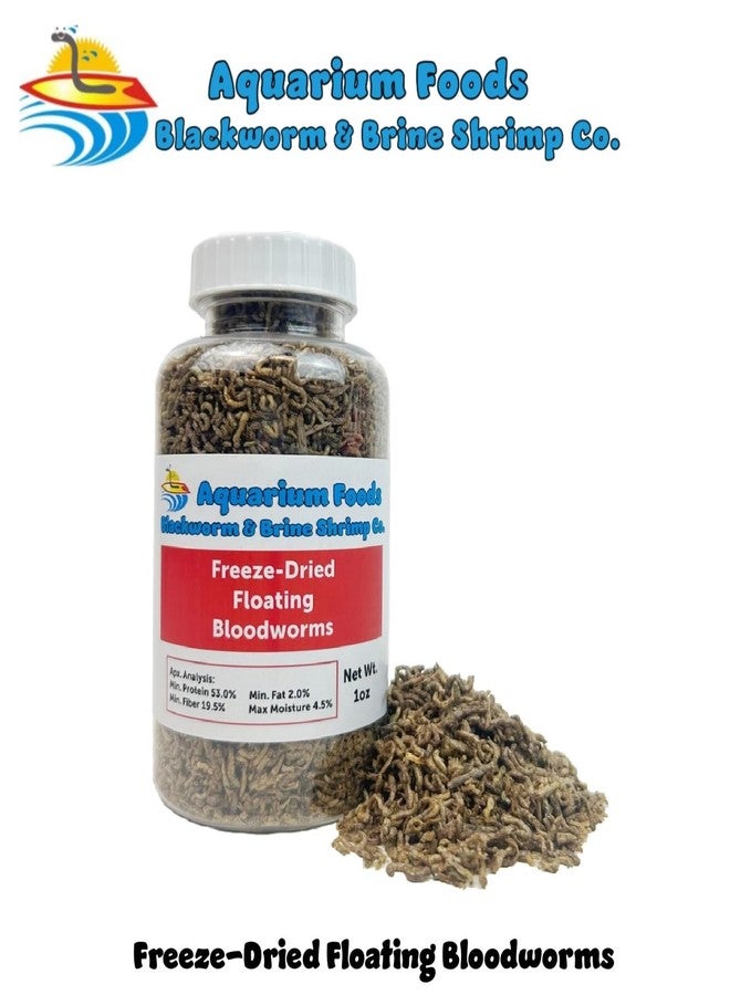 Aquatic Foods Inc. ديدان الدم المجففة بالتجميد من شركة أكواتيك فودز، مناسبة لصغار أسماك الزينة الاستوائية، وأسماك الجوبي، والتترا، والبيتا، والأسماك الصغيرة... عبوة 1 أونصة - Image 2