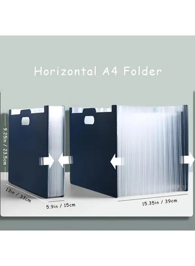 Blue Large Capacity Accordion File Organizer for Office Documents and Music - Image 2