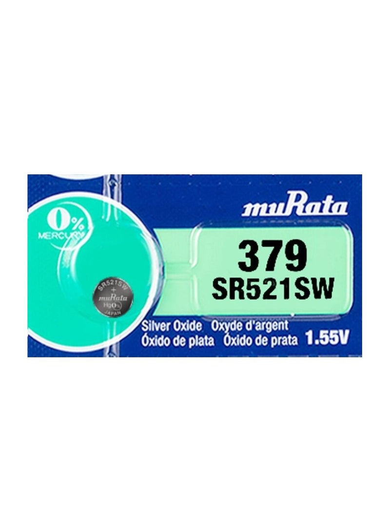 muRATA 5-Pieces Murata SR521SW / 379 Silver Oxide 1.55V (muRata) Japan Batteries - Image 2