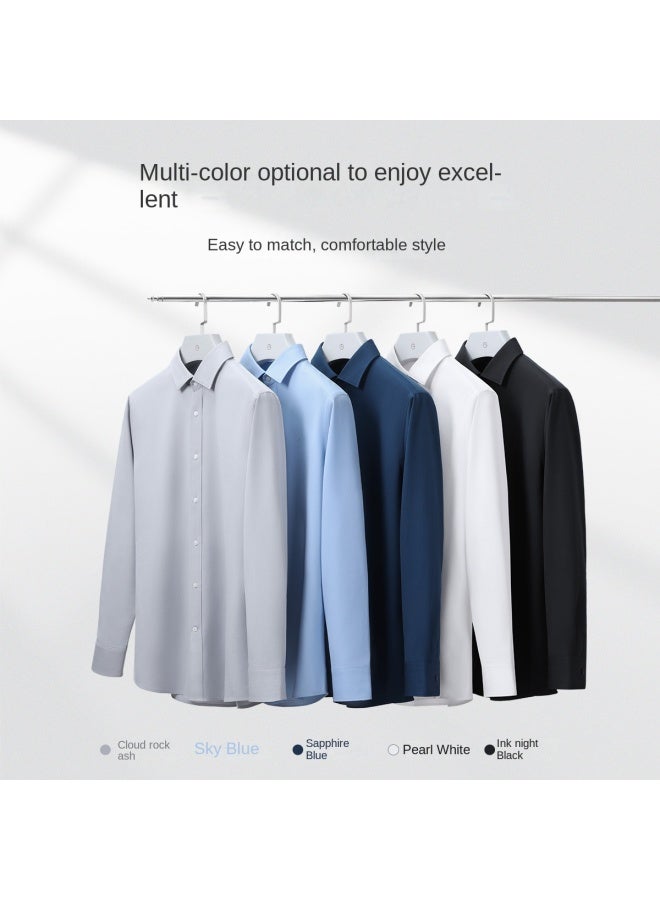 Goldlion Cloud-touch Shirt】soft Modal Wrinkle-resistant Long Sleeve Solid Color Business Shirt Slim Fit Shirt - Image 5