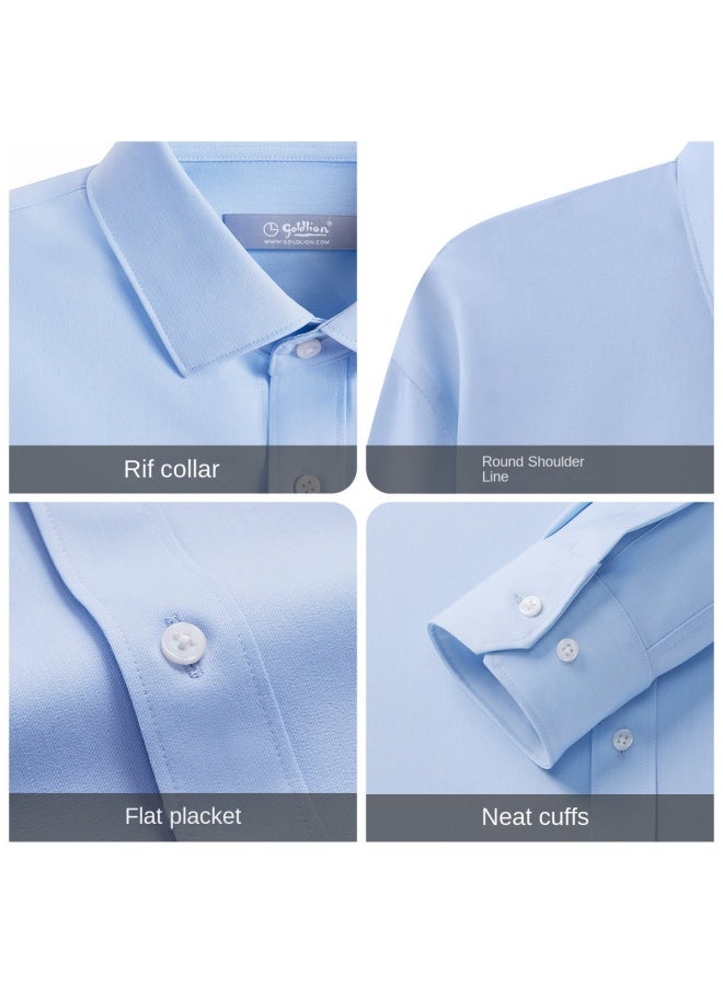 Goldlion Cloud-touch Shirt】soft Modal Wrinkle-resistant Long Sleeve Solid Color Business Shirt Slim Fit Shirt - Image 4