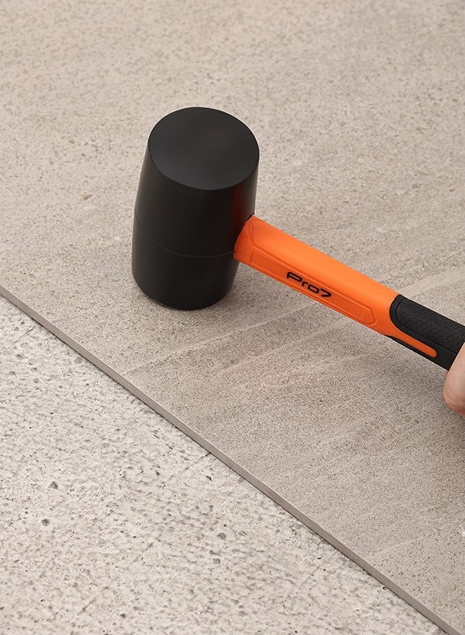 LAWAZIM Pro7 Rubber Mallet with Fiber Handle - 350g - Non-Marring Soft Face Hammer with Shock-Absorbing Ergonomic Grip - Ideal for Flooring, Tile Installation, Woodworking, DIY, and Camping - Image 4