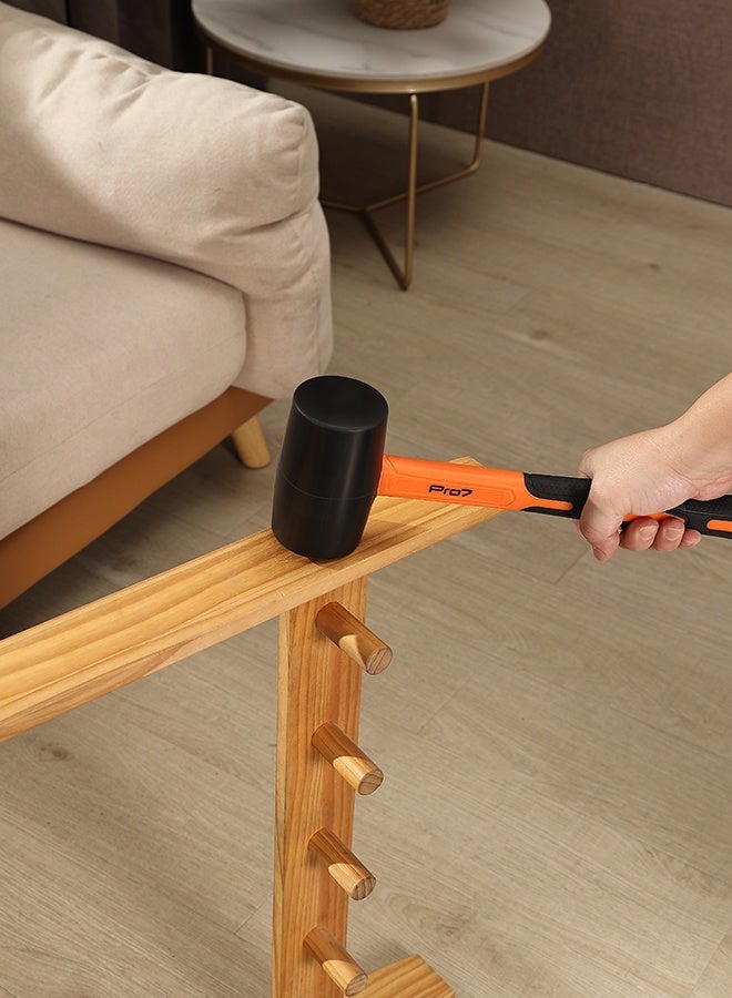 LAWAZIM Pro7 Rubber Mallet with Fiber Handle - 350g - Non-Marring Soft Face Hammer with Shock-Absorbing Ergonomic Grip - Ideal for Flooring, Tile Installation, Woodworking, DIY, and Camping - Image 2