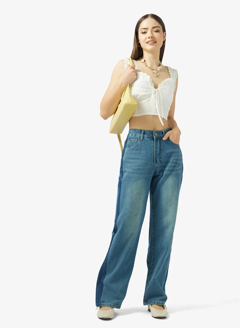 جينجر Mid Rise Straight Fit Jeans