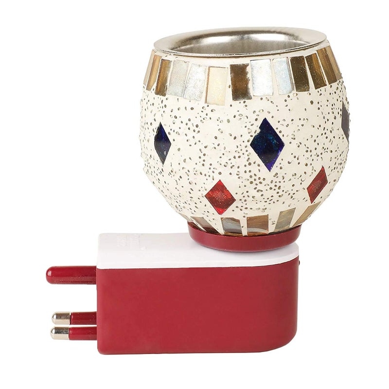 Mobhada Electric Kapoor Dani Stand for Dhup Incense BurnerBeautiful Smart Ceramic Kapoor DaniAroma Oil Burner Cum Night Lamp with Switch Design On The Kapoordani May Vary - Image 2