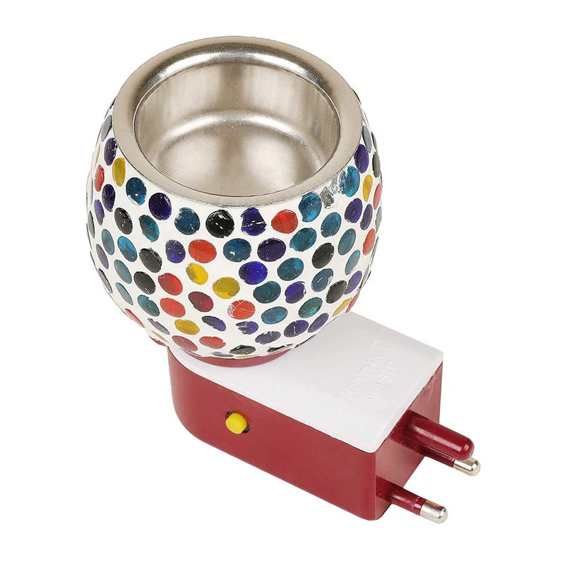 Mobhada Electric Kapoor Dani Stand for Dhup Incense BurnerBeautiful Smart Ceramic Kapoor DaniAroma Oil Burner Cum Night Lamp with Switch Design On The Kapoordani May Vary - Image 3