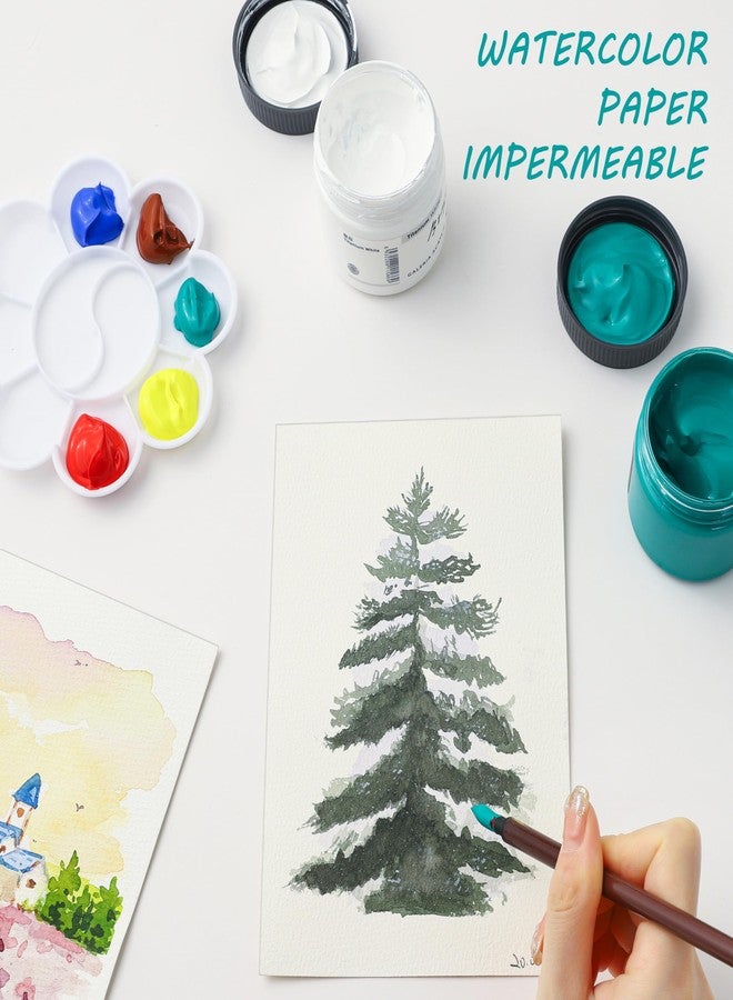 Silunkia 128 Sheets Watercolor Paper Cotton 8.5 x 11 Inch, 140lb/300gsm Heavyweight Cold Press Paper Thick Off White Paper for Kids Child Students Art Works Artists Drawing Valentine Gift - Image 4
