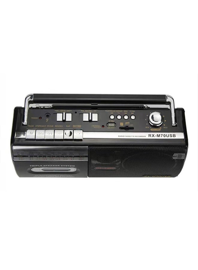 مسجل راديو وكاسيت محمول بتقنية البلوتوث - راديو رباعي النطاقات (FM/MW/SW) مع مشغل MP3 عبر USB/SD - تصميم كلاسيكي - Image 5