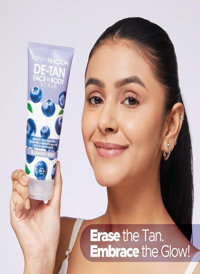 Hilary Rhoda De-Tan Face & Body Scrub | De-Tan, Exfoliate & Dead Skin Removal | Face & Body Scrub | Blueberry Extract | Removes Blackheads & Whiteheads | Encourages Healthy Skin - 200g (Blueberry Burst - Shade 01) - Image 4