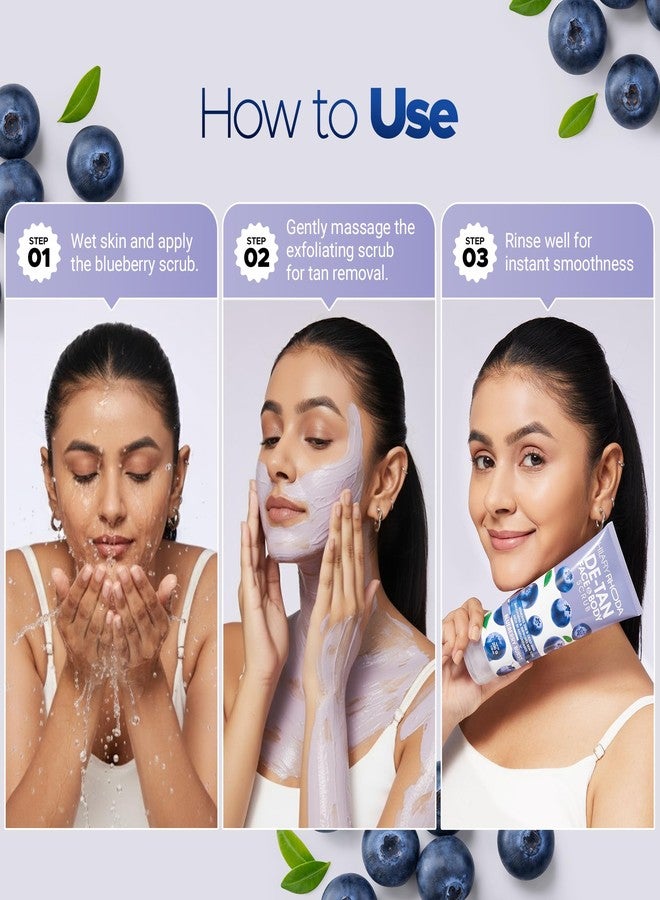 Hilary Rhoda De-Tan Face & Body Scrub | De-Tan, Exfoliate & Dead Skin Removal | Face & Body Scrub | Blueberry Extract | Removes Blackheads & Whiteheads | Encourages Healthy Skin - 200g (Blueberry Burst - Shade 01) - Image 5