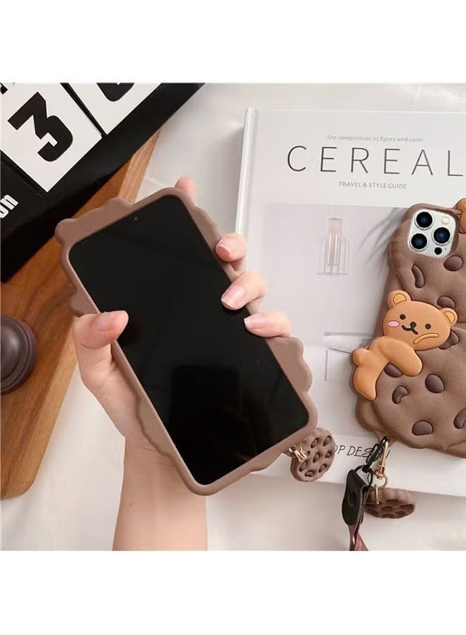 iPhone 16 Pro Max Case Cookie Bear Kawaii Phone Case, Cute iPhone 16 Pro Max Case with Lanyard 3D Cartoon Bear Soft Silicone Protective Case Fun for iPhone 16 Pro Max Women Girls - Image 5