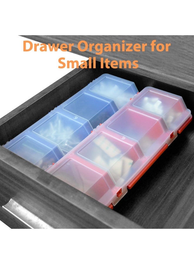 Screw Organizer Storage Bins, 2 Pack Stackable Bins with Lids, Divider Compartment Containers for Garage/Craft Tool Organizing, Tool Cart Cabinet Workbench Drawers Organization and St - Image 4