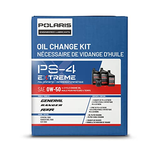 Polaris PS4 Oil Change Kit for Specific RANGER, GENERAL, RZR Models With 4 Stroke Engine, Includes 2.5 Quarts PS-4 EXTREME 0W-50 Full Synthetic Oil, 1 Oil Filter, 1 Washer, ATV UTV SxS - 2890057 - Image 3